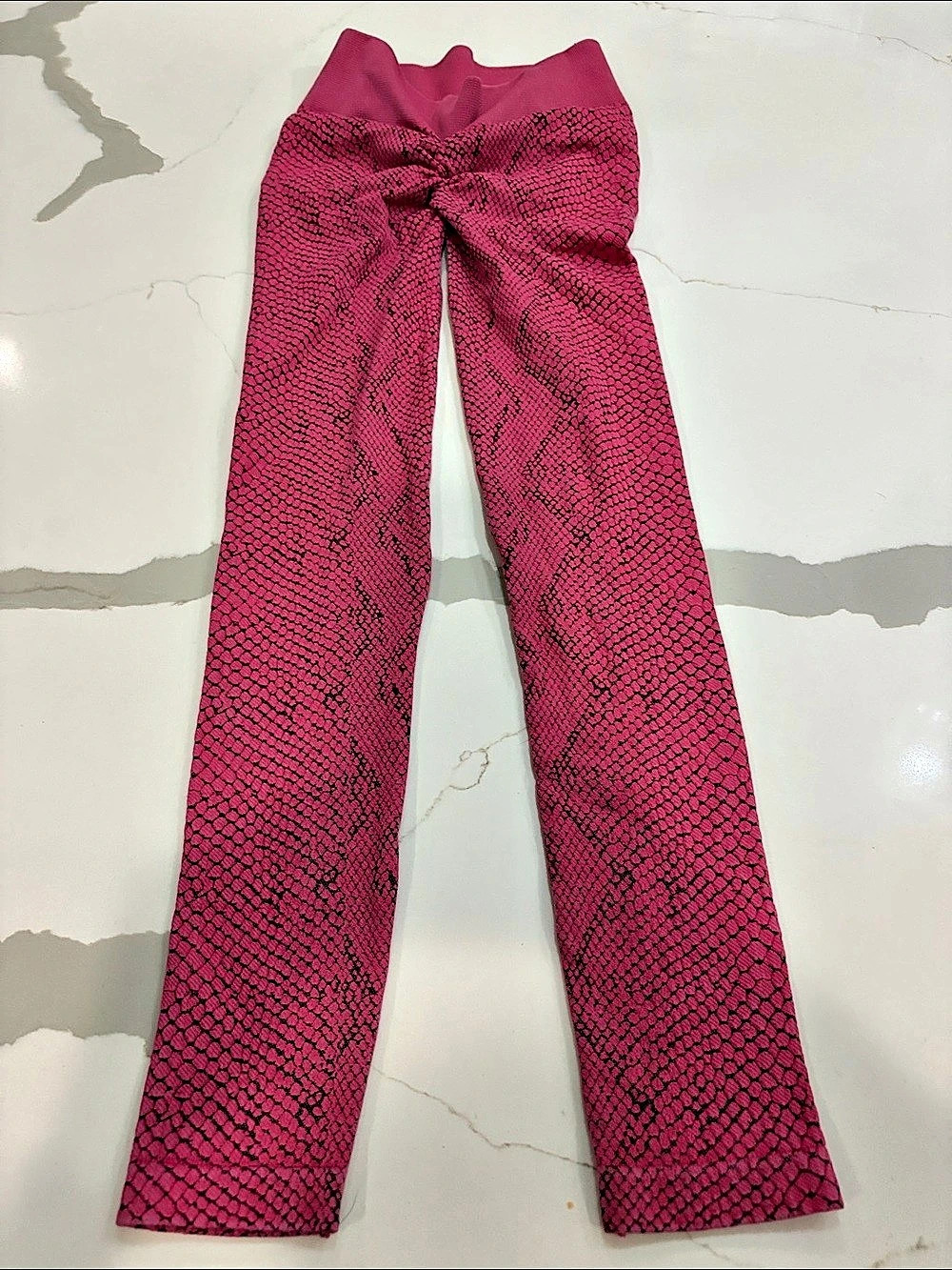 Snakeskin Seamless Leggings Pink Pants